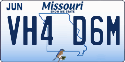 MO license plate VH4D6M