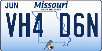 MO license plate VH4D6N