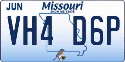 MO license plate VH4D6P