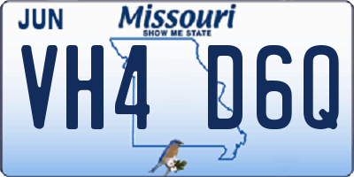 MO license plate VH4D6Q