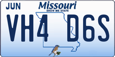 MO license plate VH4D6S