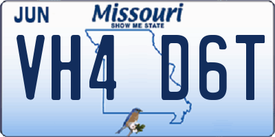 MO license plate VH4D6T