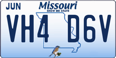MO license plate VH4D6V