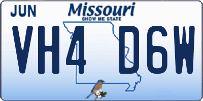 MO license plate VH4D6W