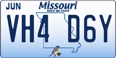 MO license plate VH4D6Y