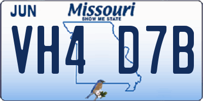 MO license plate VH4D7B