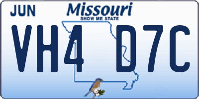 MO license plate VH4D7C