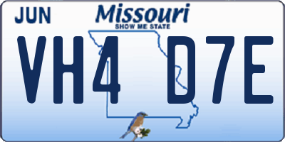 MO license plate VH4D7E
