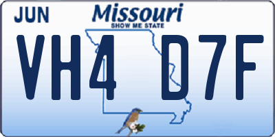 MO license plate VH4D7F