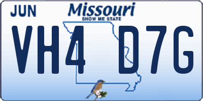 MO license plate VH4D7G