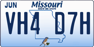 MO license plate VH4D7H