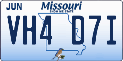 MO license plate VH4D7I