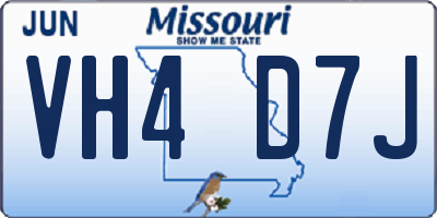 MO license plate VH4D7J