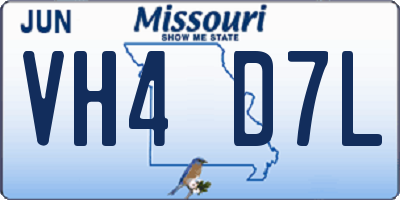 MO license plate VH4D7L