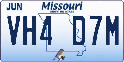 MO license plate VH4D7M