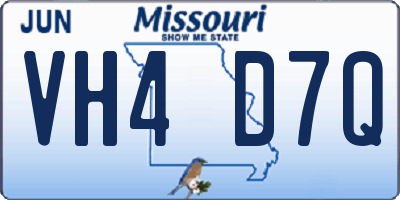 MO license plate VH4D7Q