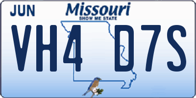 MO license plate VH4D7S