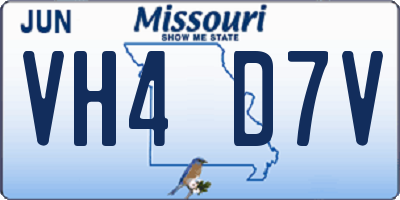 MO license plate VH4D7V