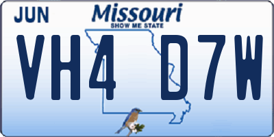 MO license plate VH4D7W