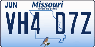 MO license plate VH4D7Z