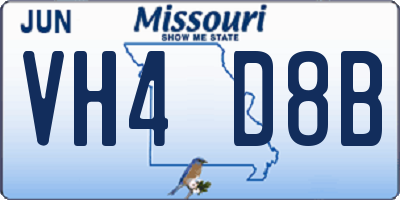 MO license plate VH4D8B