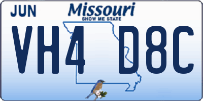 MO license plate VH4D8C