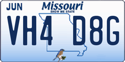 MO license plate VH4D8G