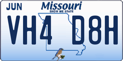 MO license plate VH4D8H