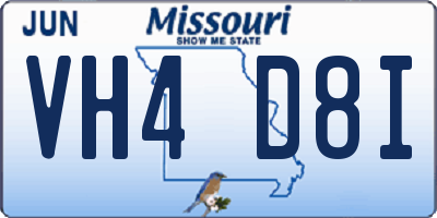 MO license plate VH4D8I