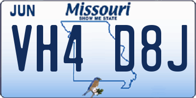 MO license plate VH4D8J