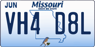 MO license plate VH4D8L