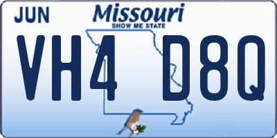 MO license plate VH4D8Q