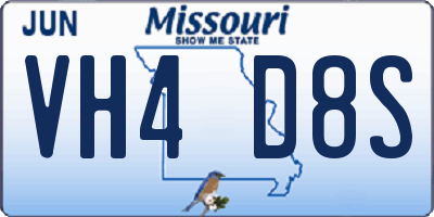MO license plate VH4D8S