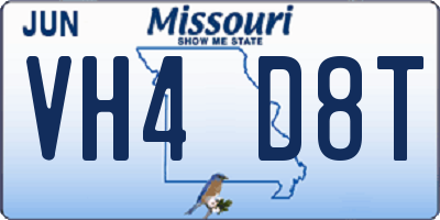 MO license plate VH4D8T