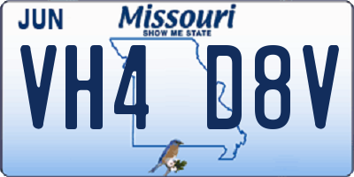 MO license plate VH4D8V