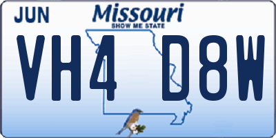 MO license plate VH4D8W