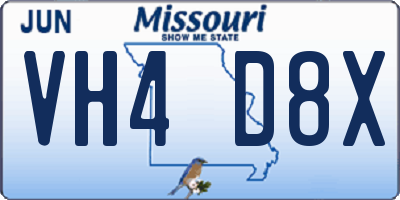 MO license plate VH4D8X