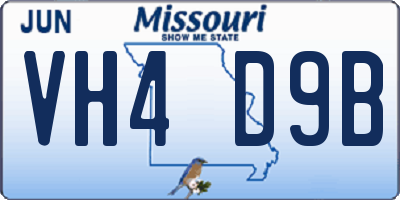 MO license plate VH4D9B