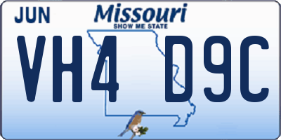 MO license plate VH4D9C