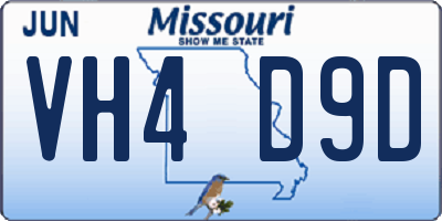 MO license plate VH4D9D