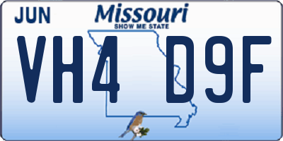MO license plate VH4D9F