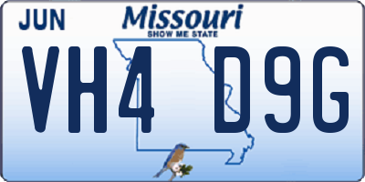 MO license plate VH4D9G