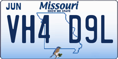 MO license plate VH4D9L