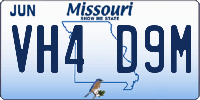 MO license plate VH4D9M