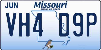 MO license plate VH4D9P