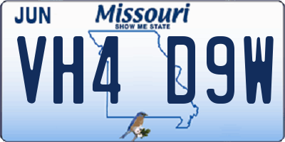 MO license plate VH4D9W