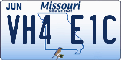 MO license plate VH4E1C