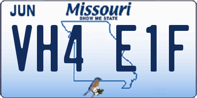 MO license plate VH4E1F
