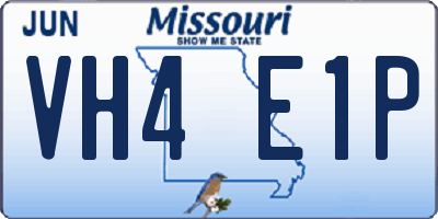 MO license plate VH4E1P