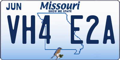 MO license plate VH4E2A